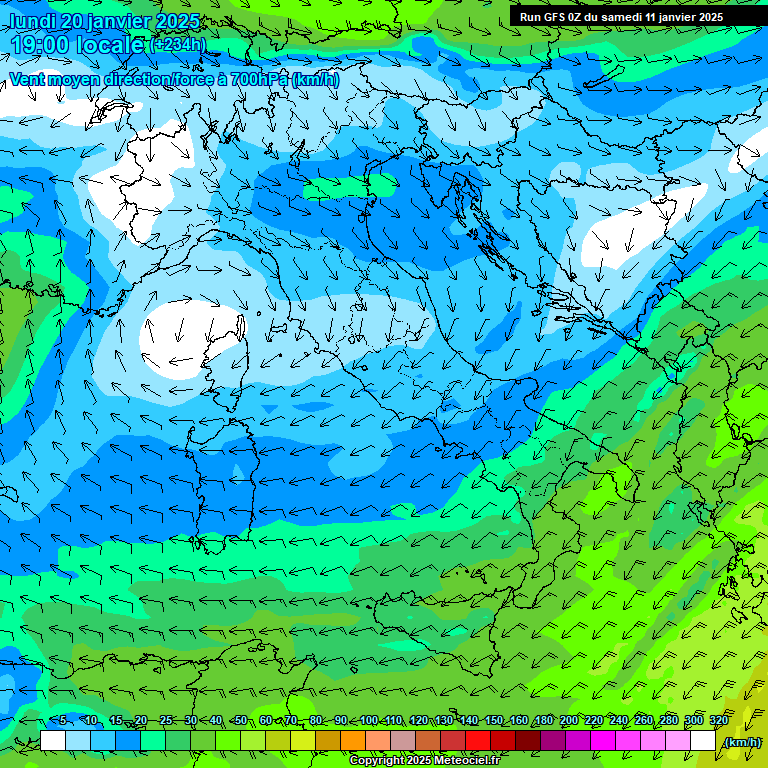 Modele GFS - Carte prvisions 