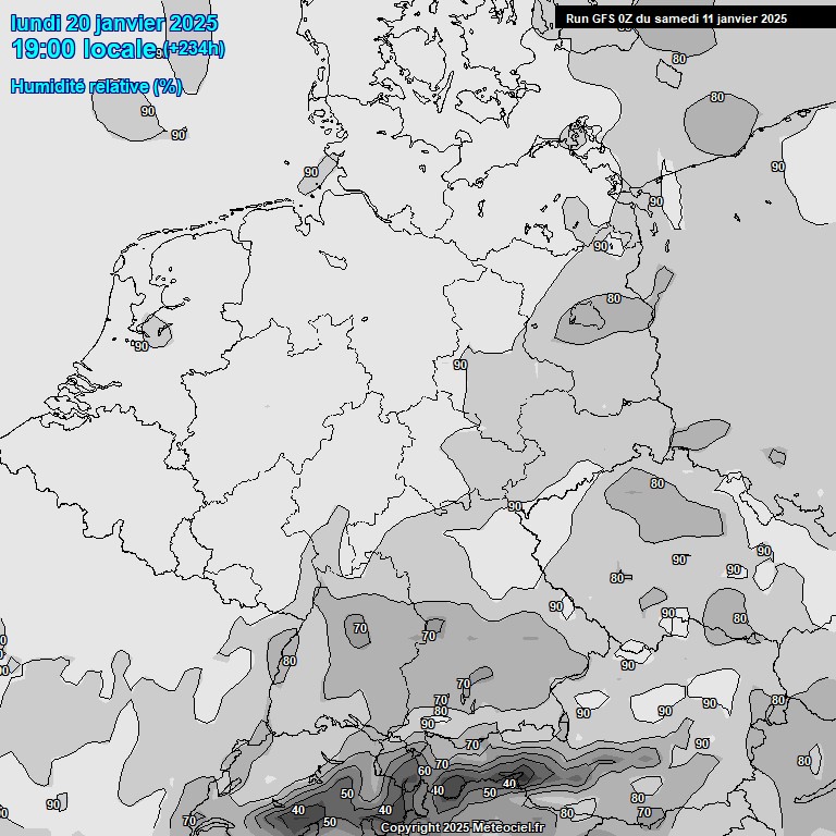 Modele GFS - Carte prvisions 