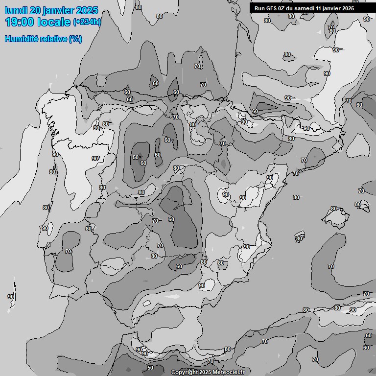 Modele GFS - Carte prvisions 