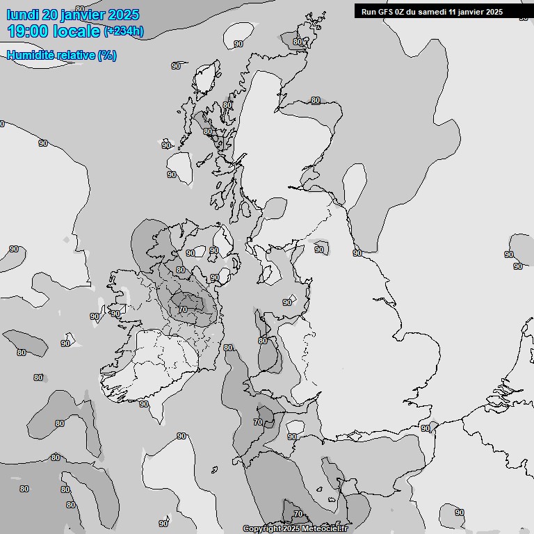 Modele GFS - Carte prvisions 