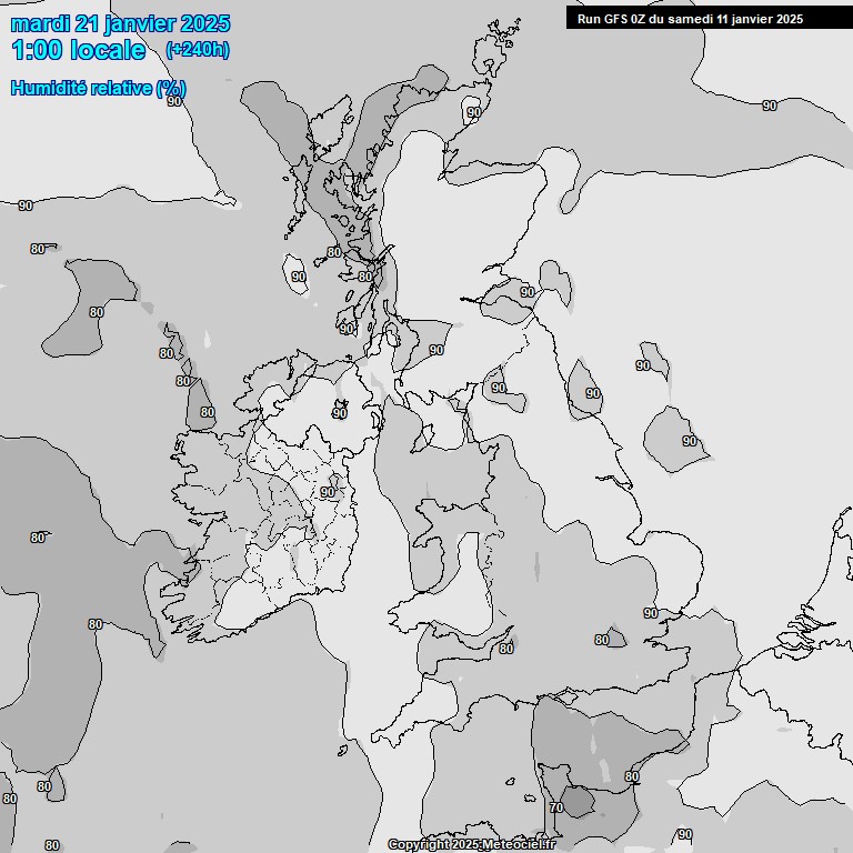 Modele GFS - Carte prvisions 