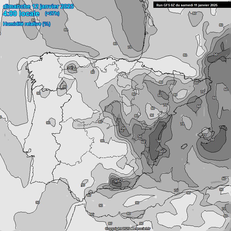 Modele GFS - Carte prvisions 