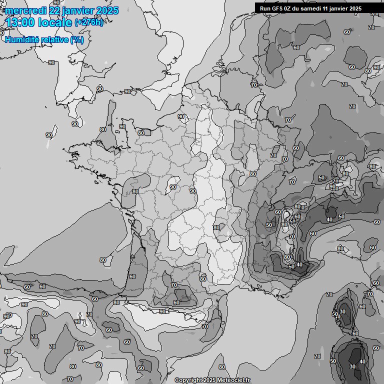 Modele GFS - Carte prvisions 