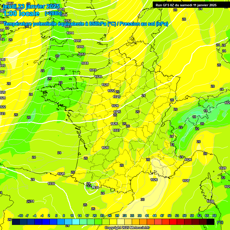 Modele GFS - Carte prvisions 