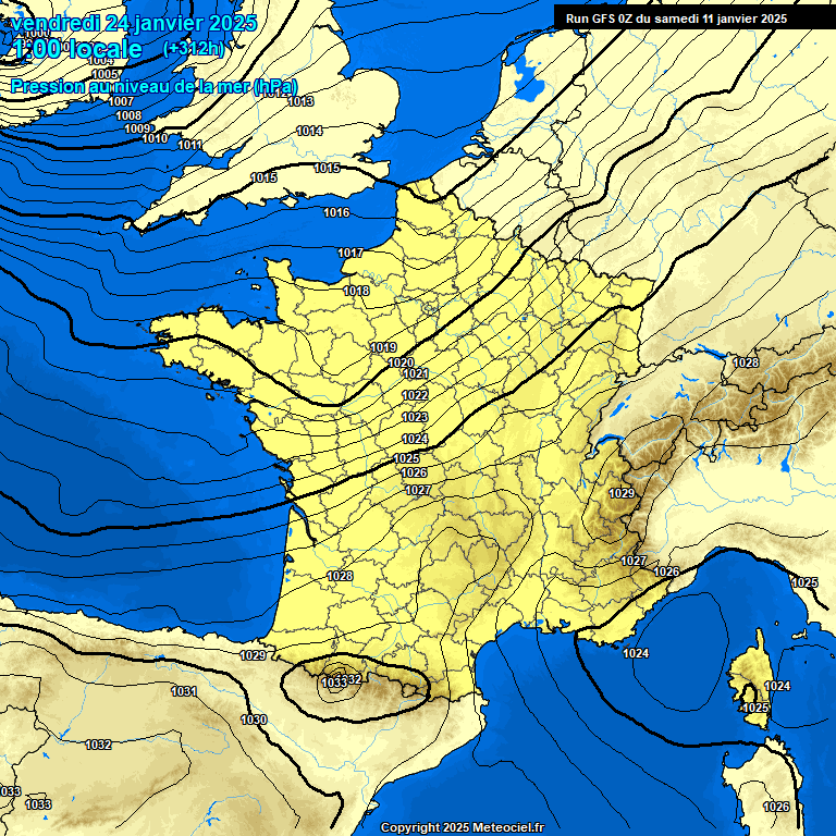 Modele GFS - Carte prvisions 