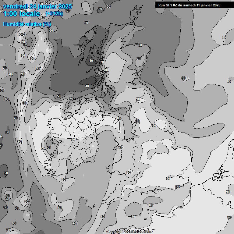 Modele GFS - Carte prvisions 