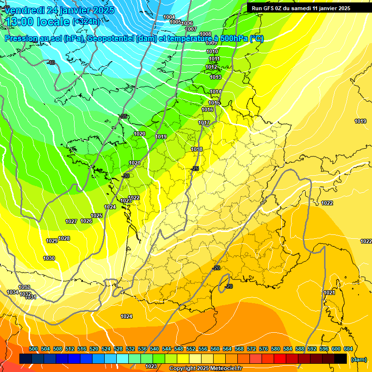 Modele GFS - Carte prvisions 