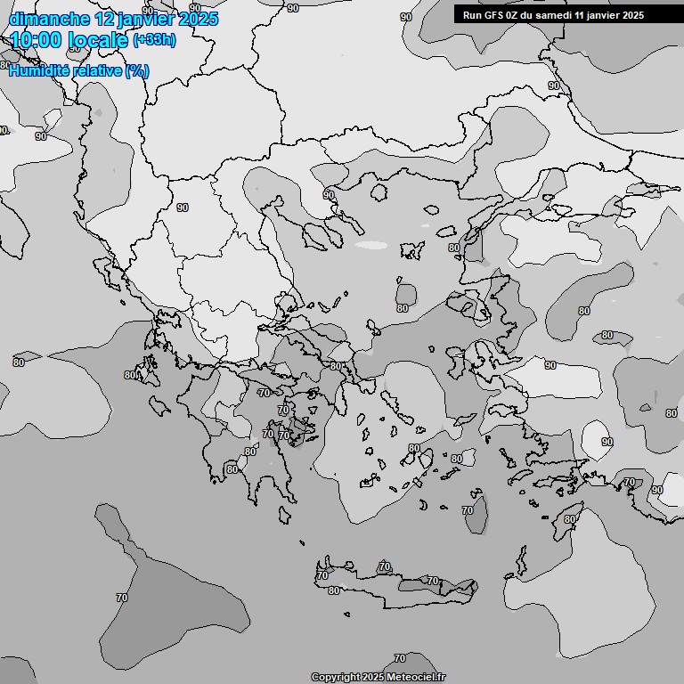 Modele GFS - Carte prvisions 