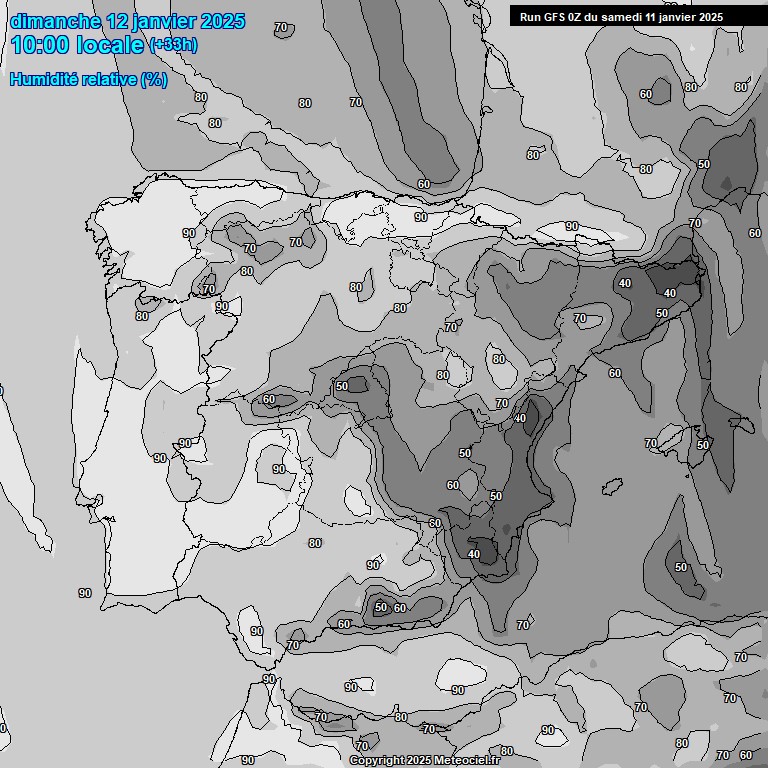 Modele GFS - Carte prvisions 