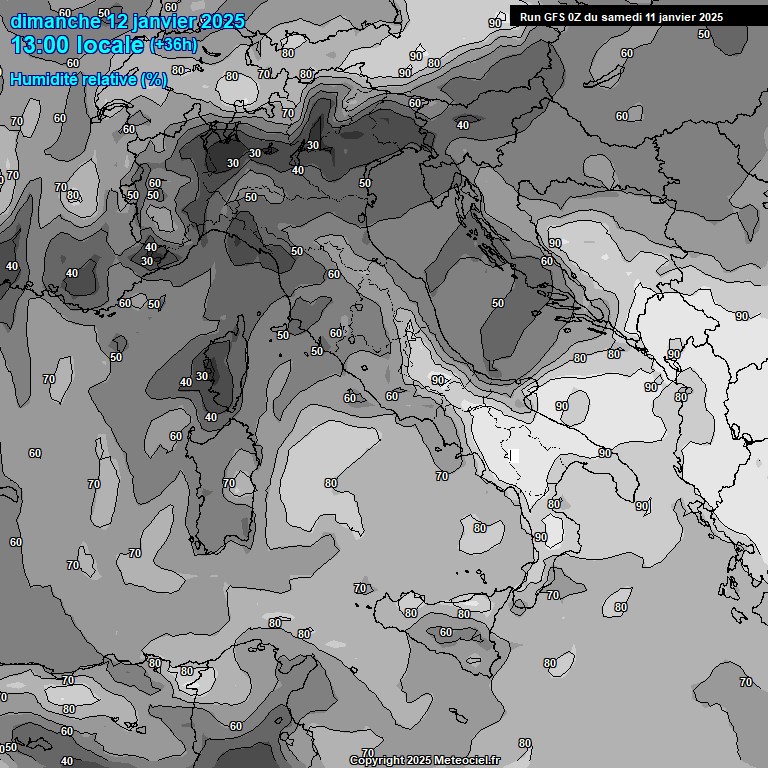 Modele GFS - Carte prvisions 