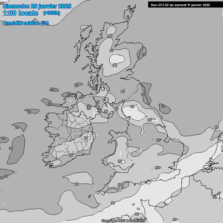 Modele GFS - Carte prvisions 