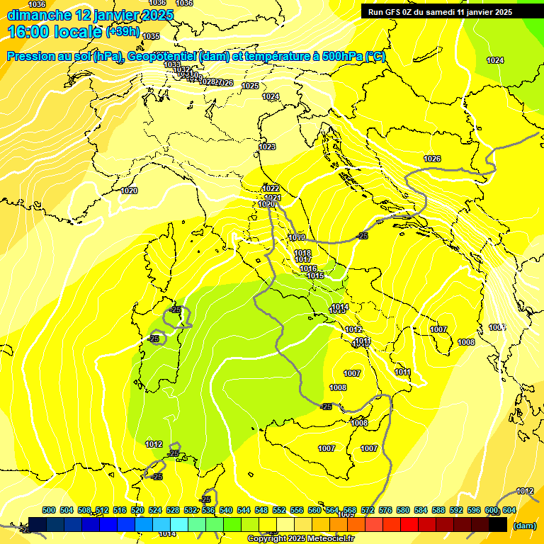 Modele GFS - Carte prvisions 