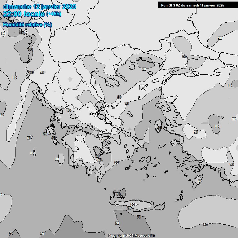 Modele GFS - Carte prvisions 