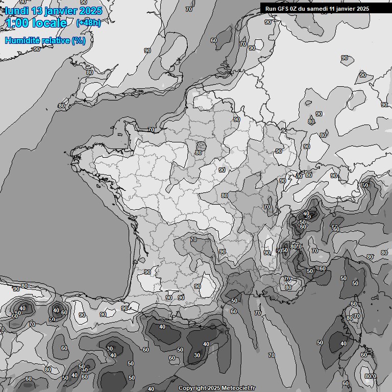 Modele GFS - Carte prvisions 