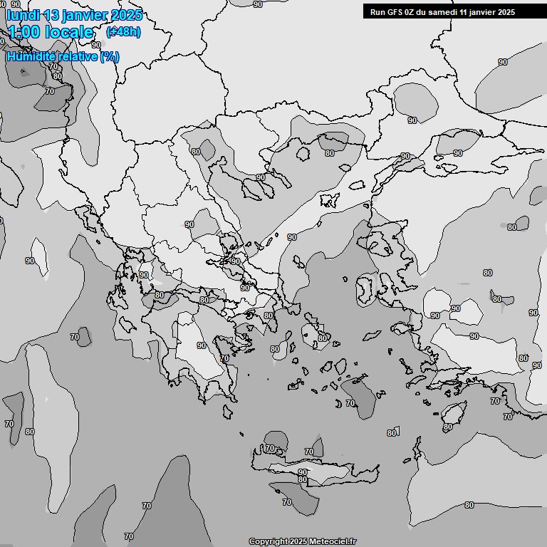 Modele GFS - Carte prvisions 