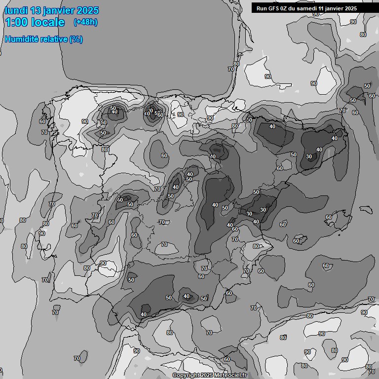 Modele GFS - Carte prvisions 