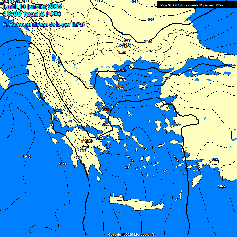 Modele GFS - Carte prvisions 