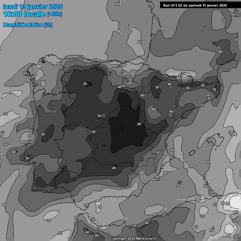 Modele GFS - Carte prvisions 