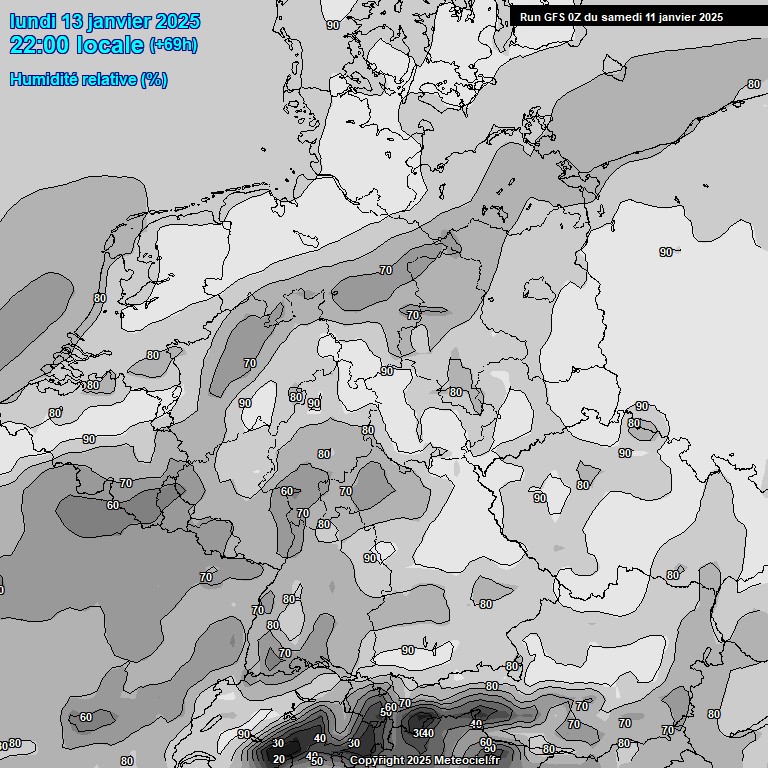 Modele GFS - Carte prvisions 