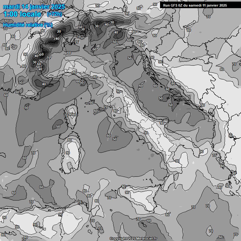 Modele GFS - Carte prvisions 