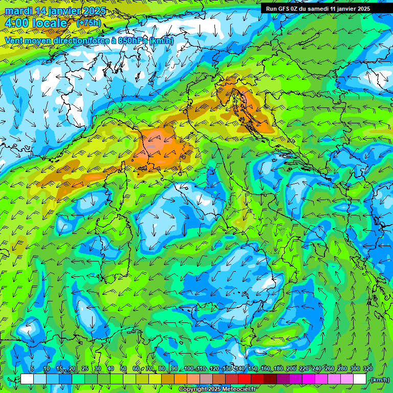 Modele GFS - Carte prvisions 