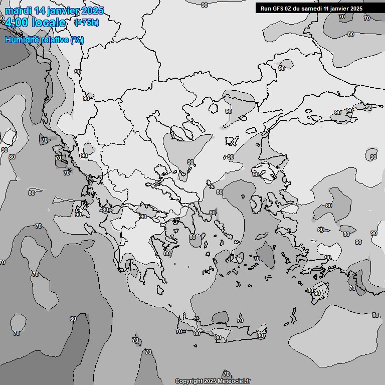 Modele GFS - Carte prvisions 