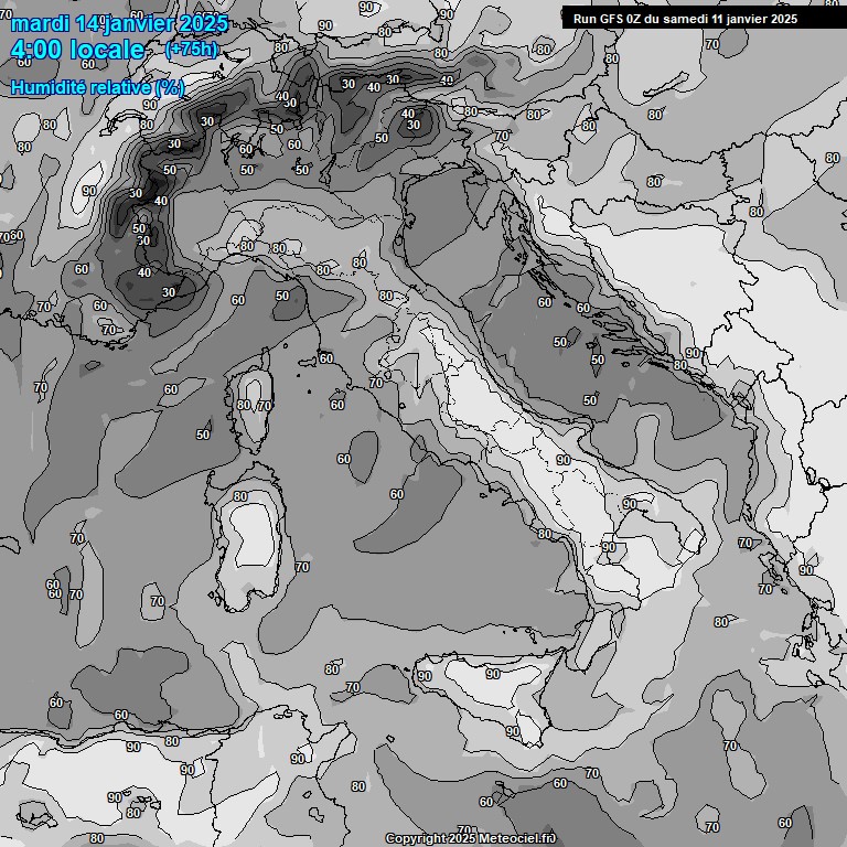 Modele GFS - Carte prvisions 