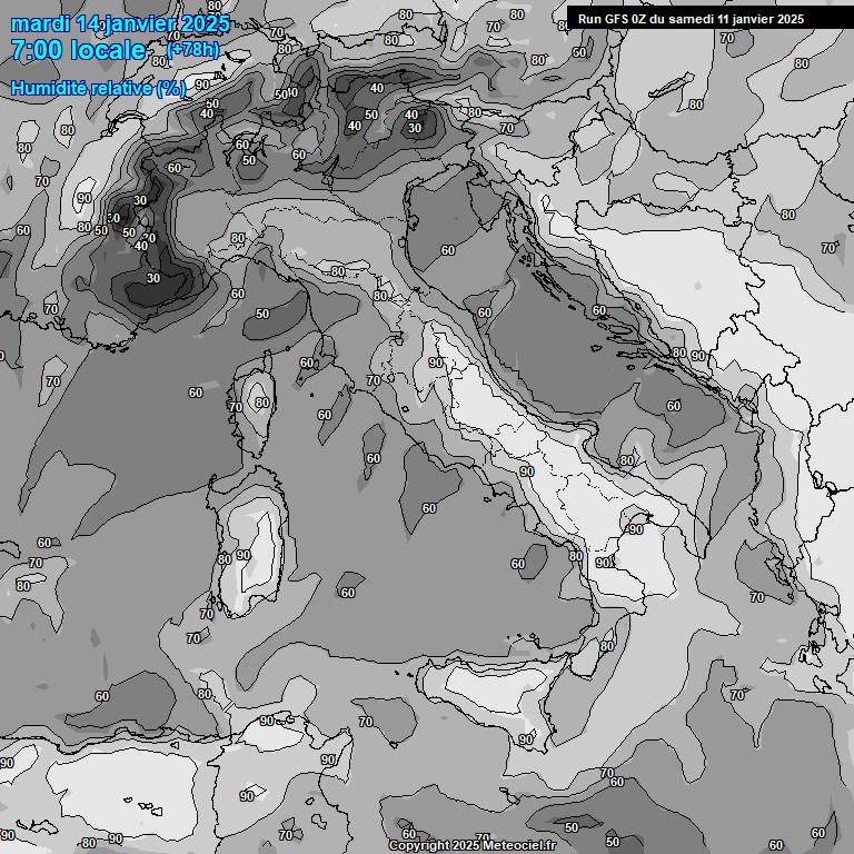 Modele GFS - Carte prvisions 