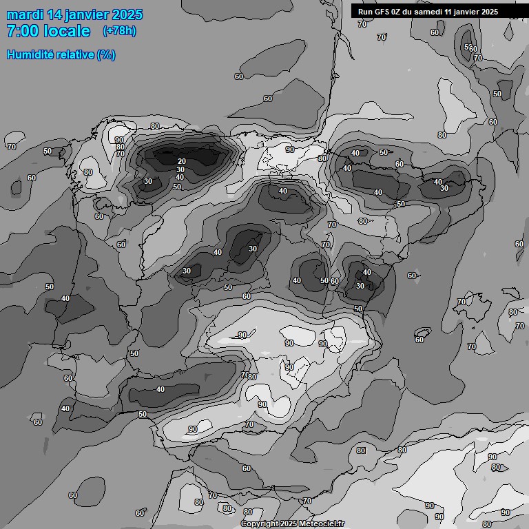 Modele GFS - Carte prvisions 