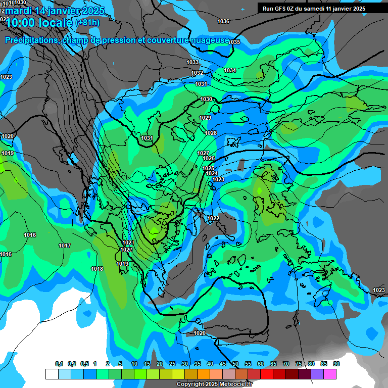 Modele GFS - Carte prvisions 