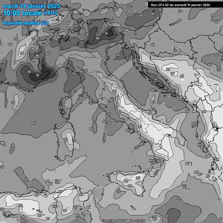 Modele GFS - Carte prvisions 