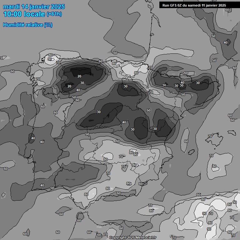 Modele GFS - Carte prvisions 