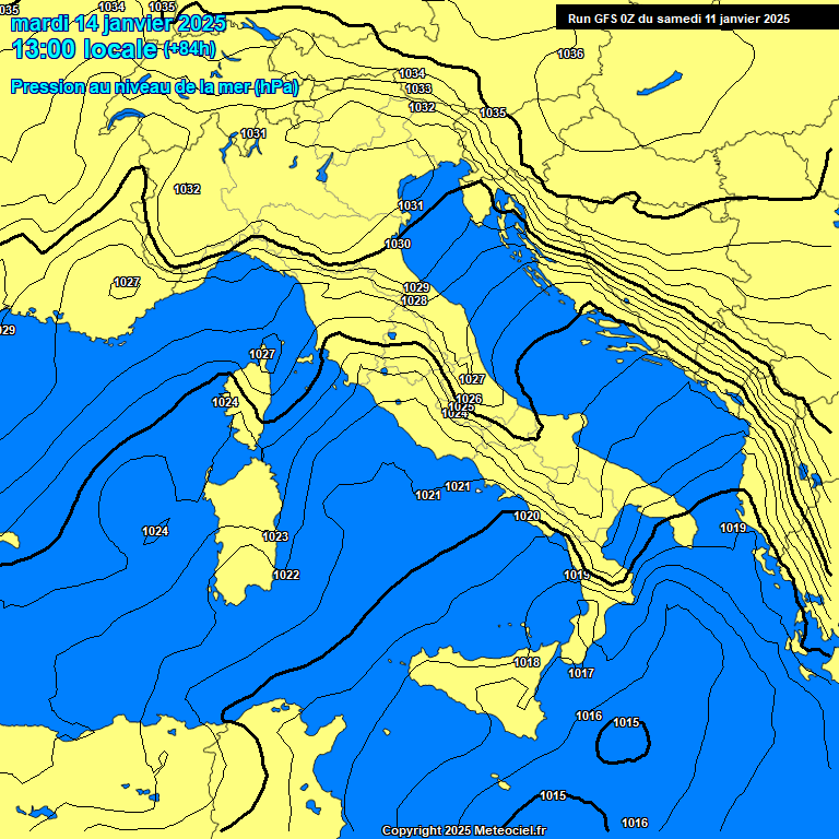 Modele GFS - Carte prvisions 