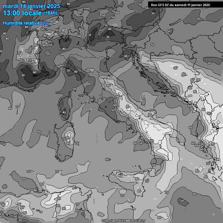 Modele GFS - Carte prvisions 