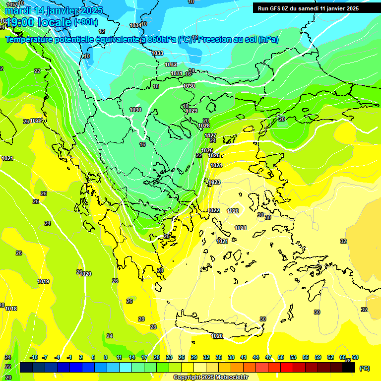 Modele GFS - Carte prvisions 