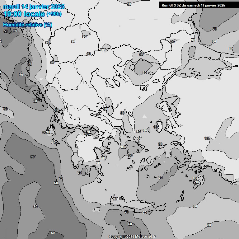 Modele GFS - Carte prvisions 