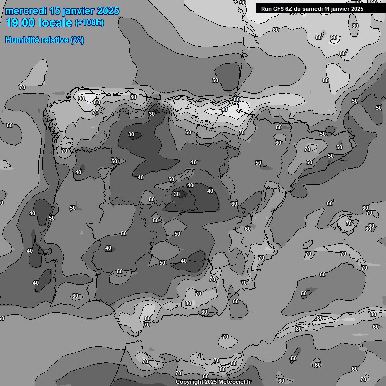 Modele GFS - Carte prvisions 