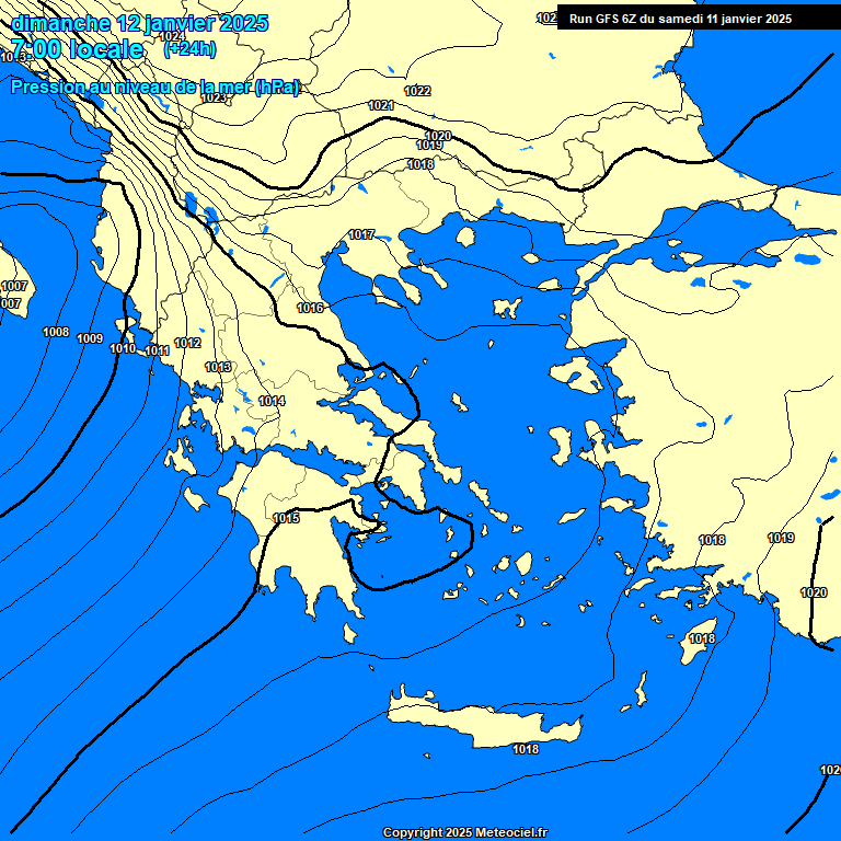 Modele GFS - Carte prvisions 