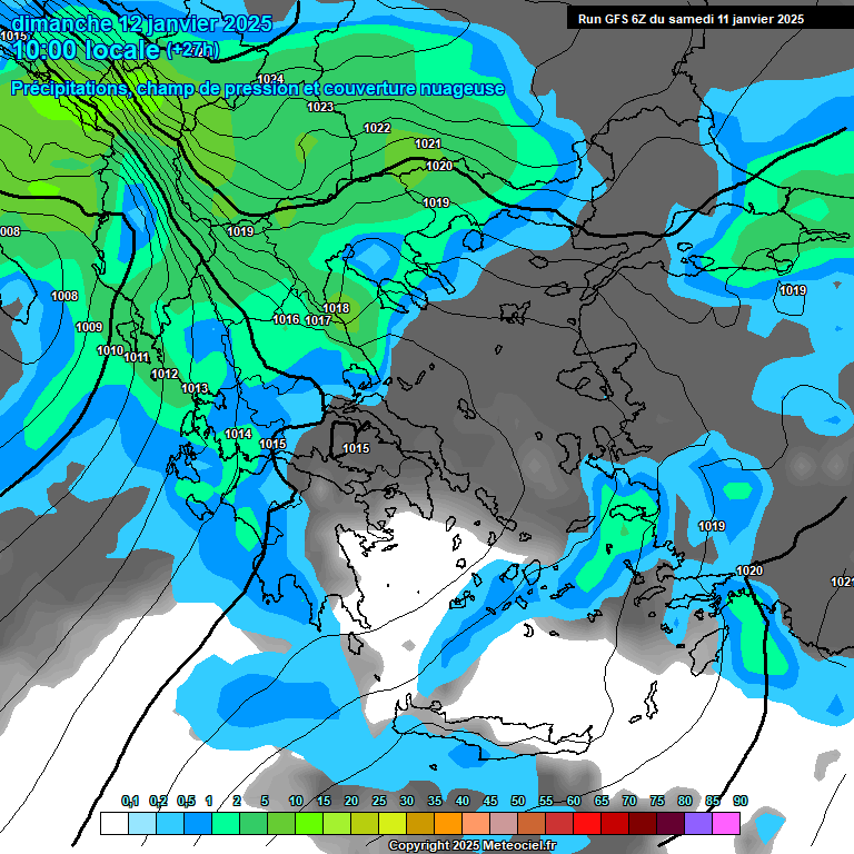 Modele GFS - Carte prvisions 