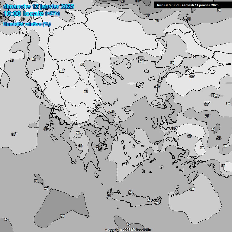 Modele GFS - Carte prvisions 