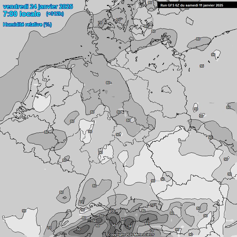 Modele GFS - Carte prvisions 