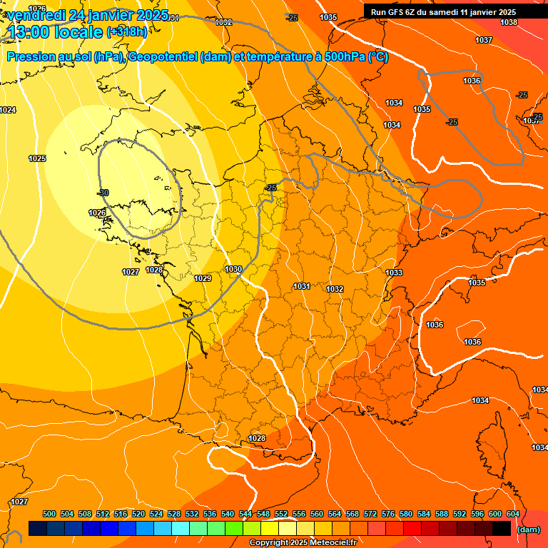 Modele GFS - Carte prvisions 