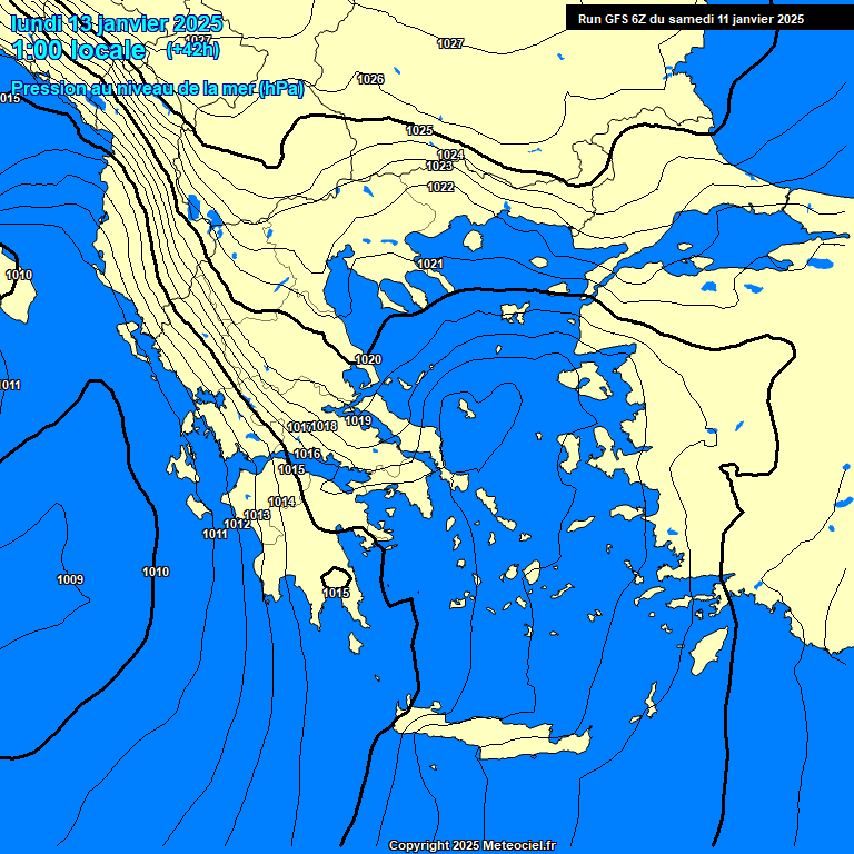 Modele GFS - Carte prvisions 