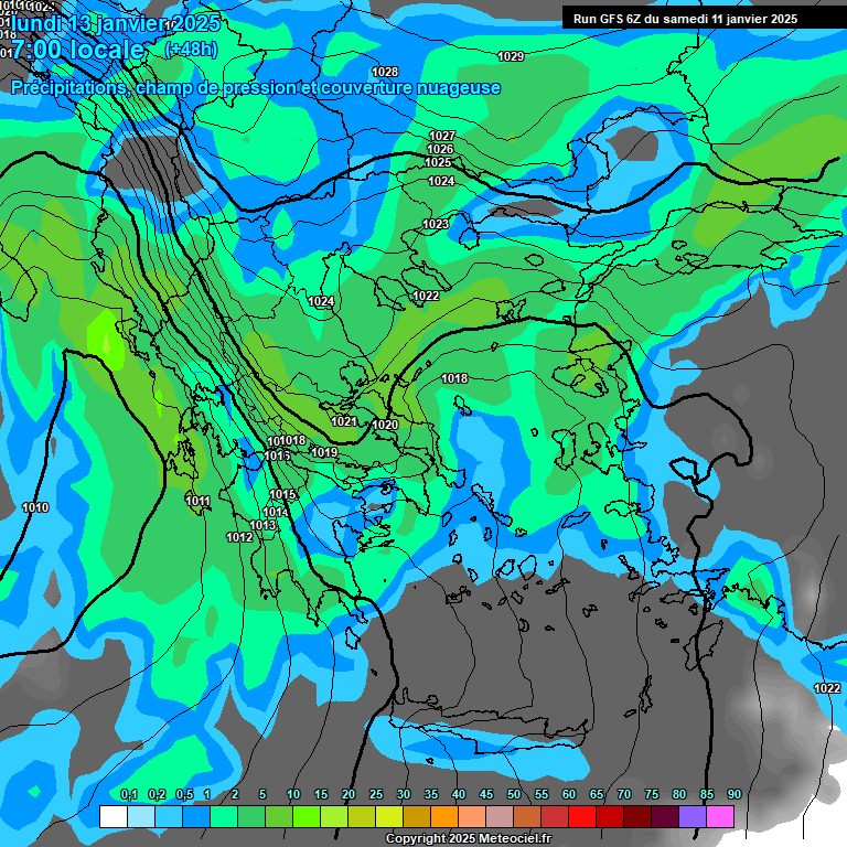 Modele GFS - Carte prvisions 