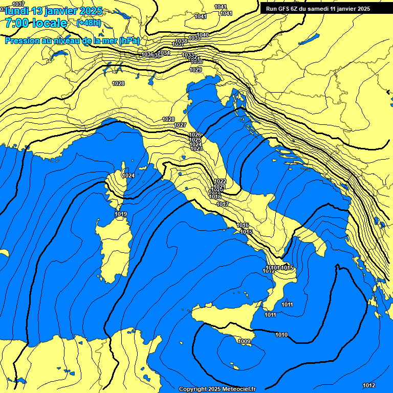 Modele GFS - Carte prvisions 