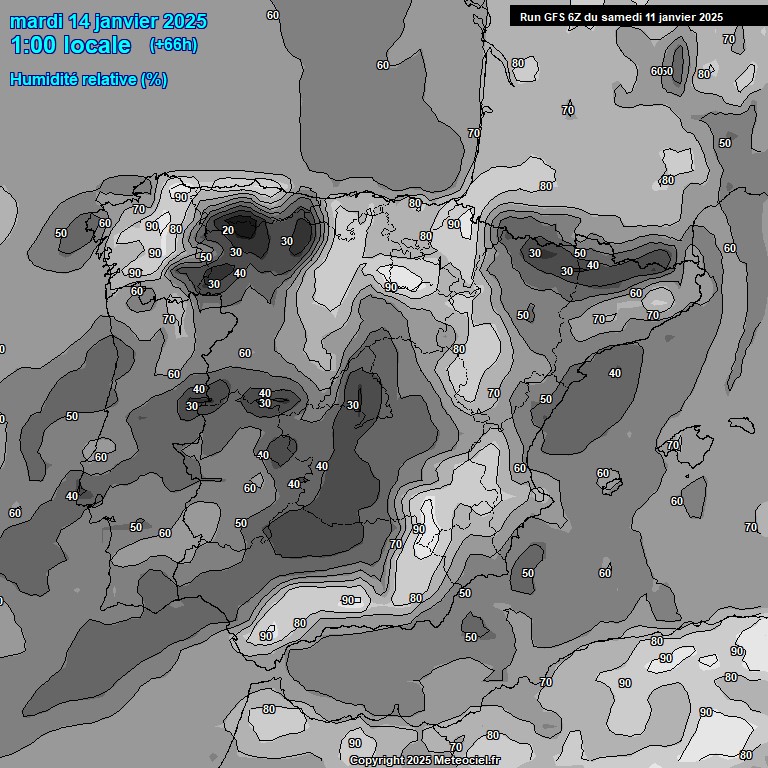 Modele GFS - Carte prvisions 