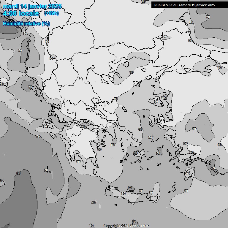 Modele GFS - Carte prvisions 