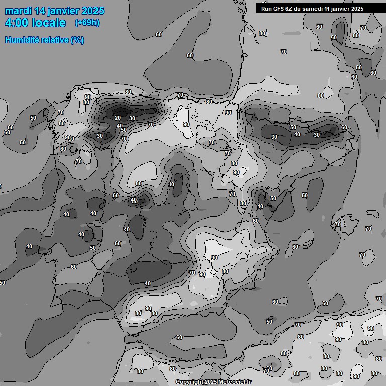 Modele GFS - Carte prvisions 