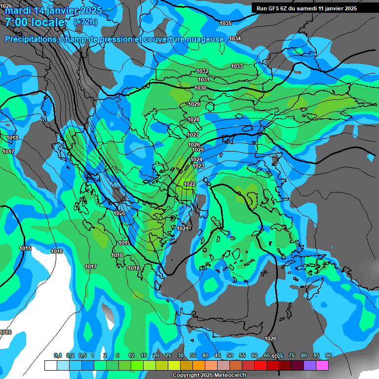 Modele GFS - Carte prvisions 