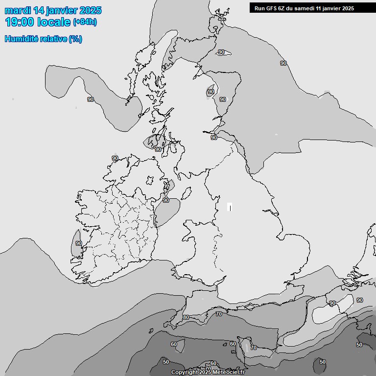 Modele GFS - Carte prvisions 